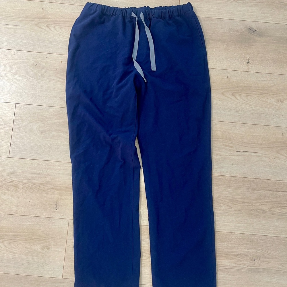 Figs Navy Blue Joggers with Gray Drawstring